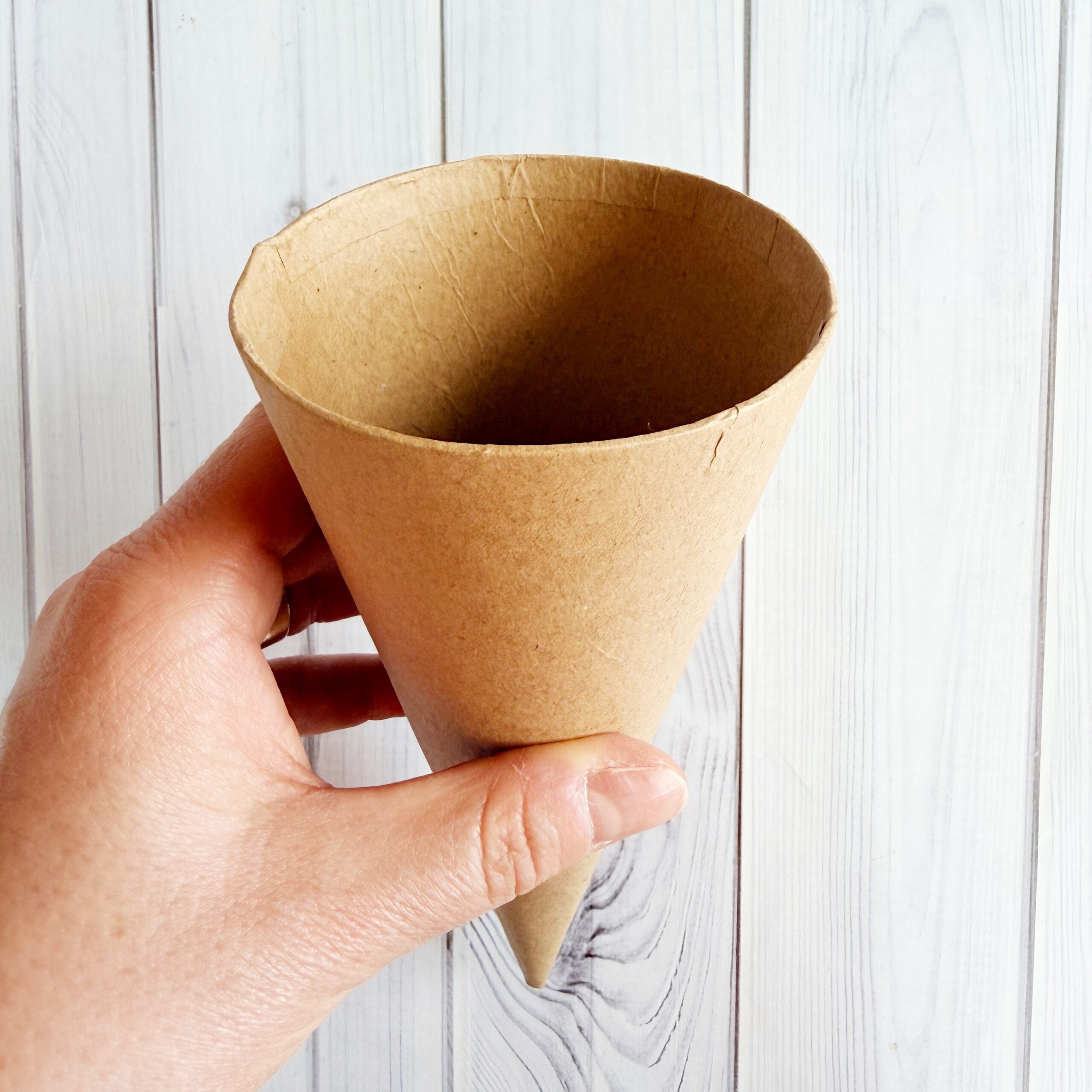 20cm paper mâché cone crochet angel base craft supply