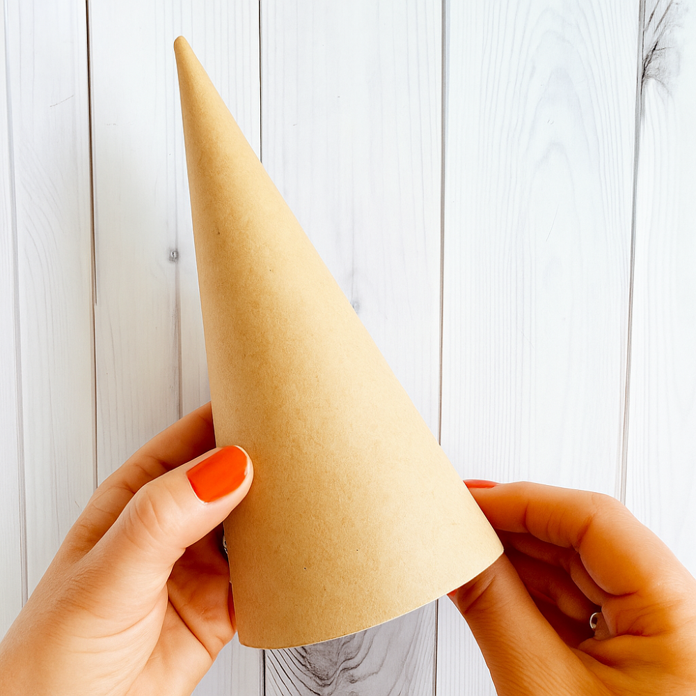 20cm paper mâché cone crochet angel base craft supply