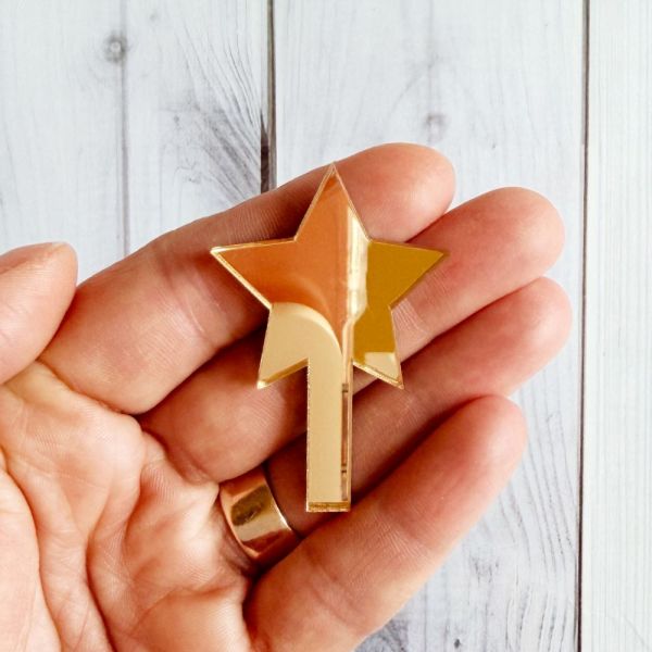 mirrored acrylic star crochet tree topper decoration