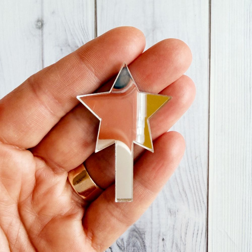 mirrored acrylic star crochet tree topper decoration