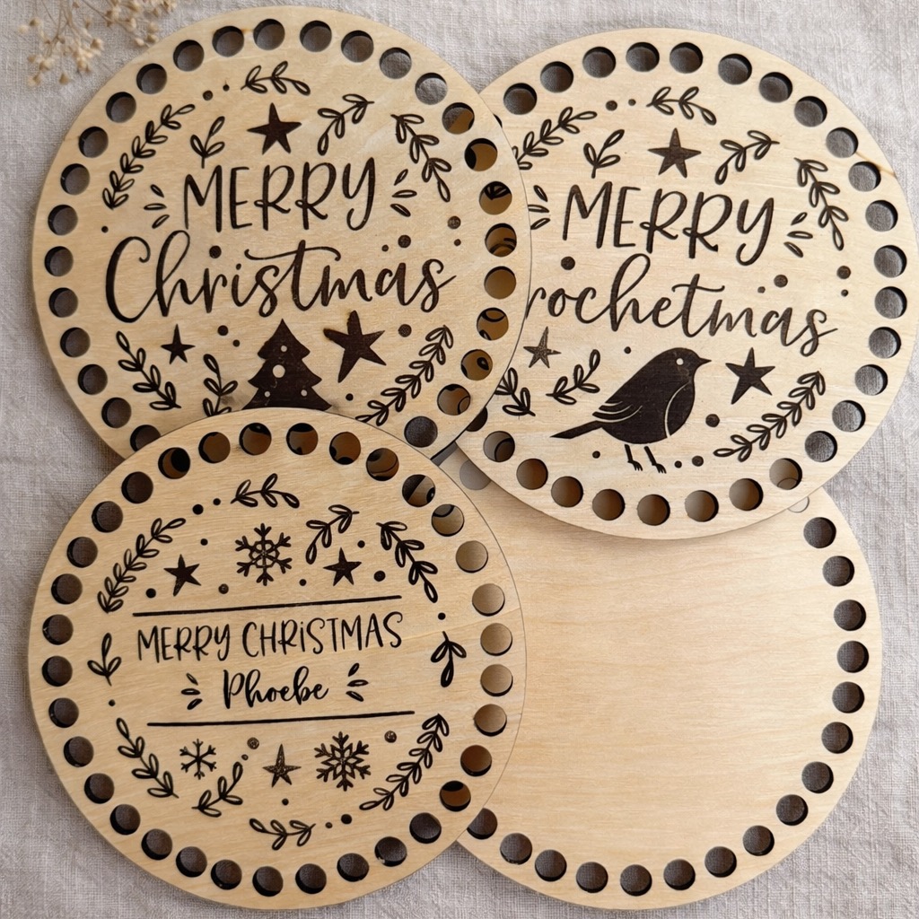 wooden basket base 14cm crochet basket base