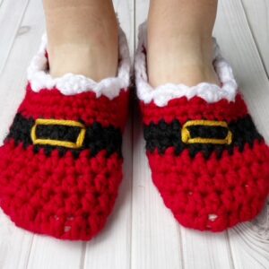 santa slippers crochet kit festive super chunky project