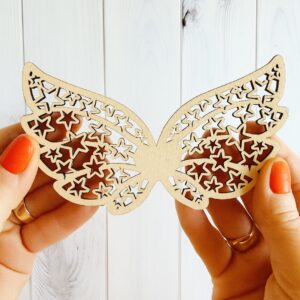 laser cut wooden angel wings angel tree topper accessory