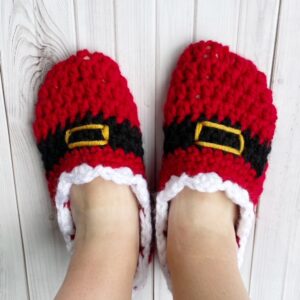 santa slippers crochet kit festive super chunky project