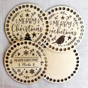 wooden basket base 14cm crochet basket base