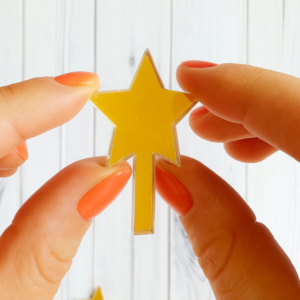 mirrored acrylic star crochet tree topper decoration