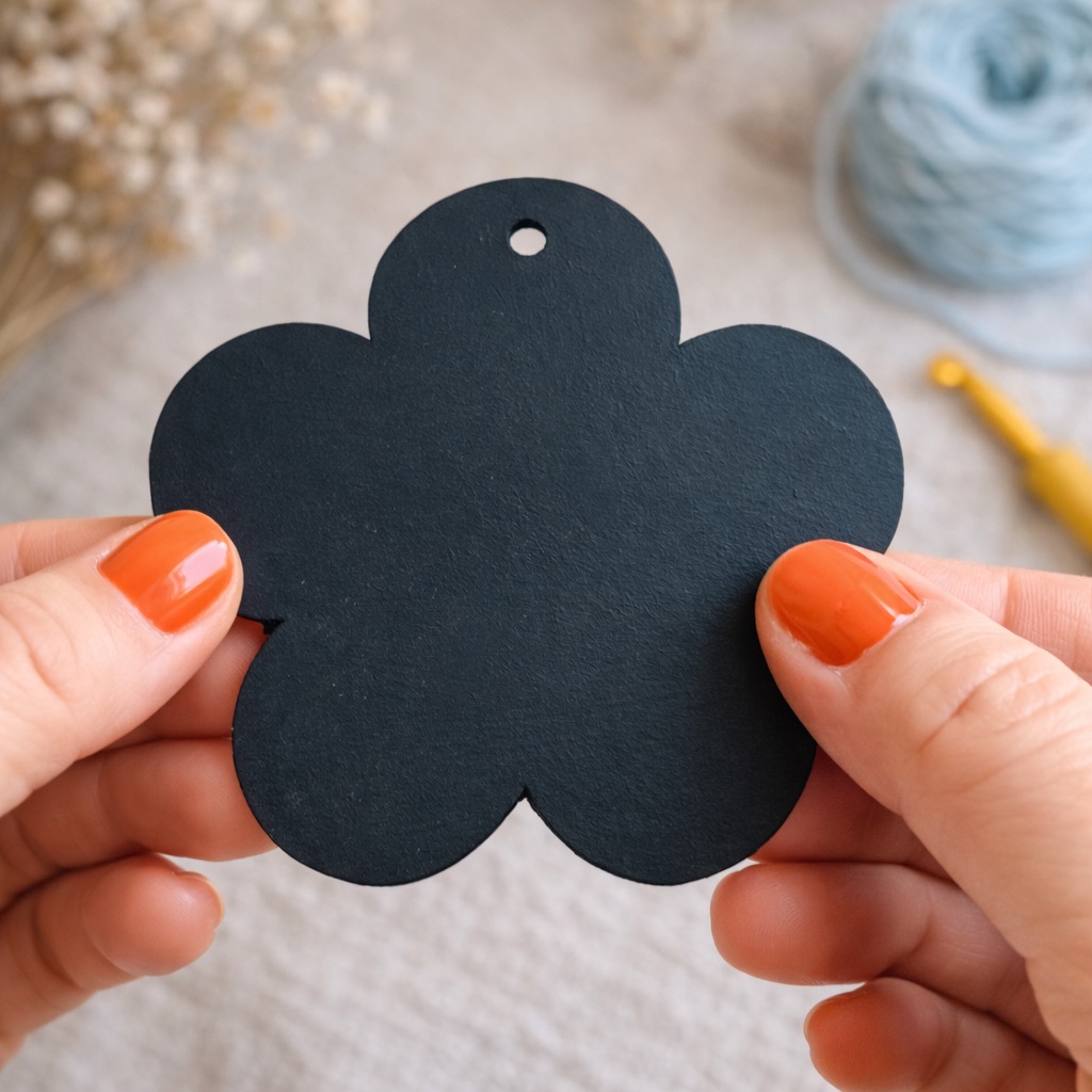 wooden chalkboard tags for crochet baskets and storage