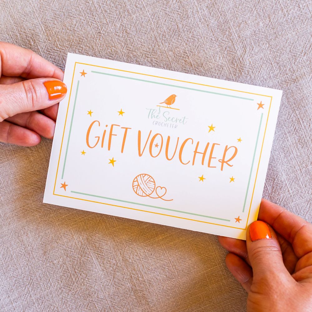 crochet gift vouchers printed & posted gift voucher