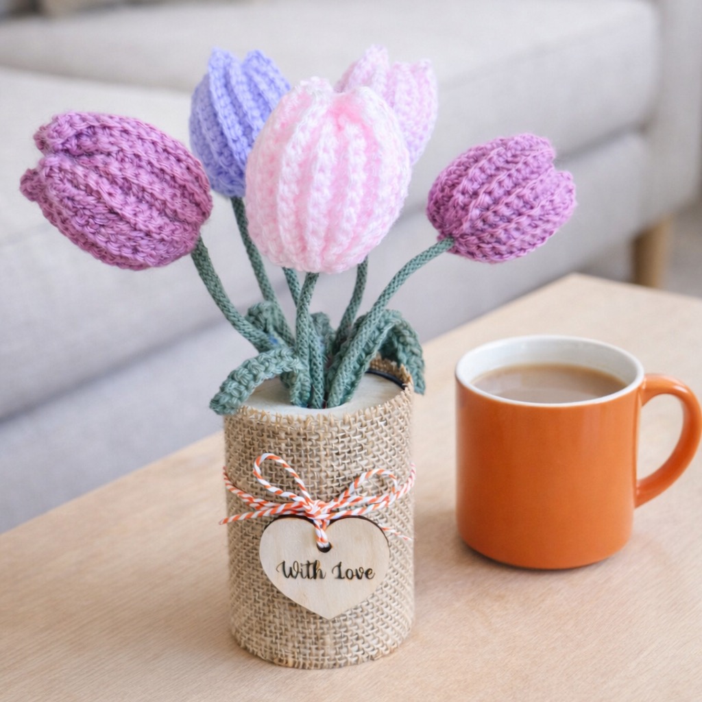 spring tulips crochet kit crochet flowers craft kit