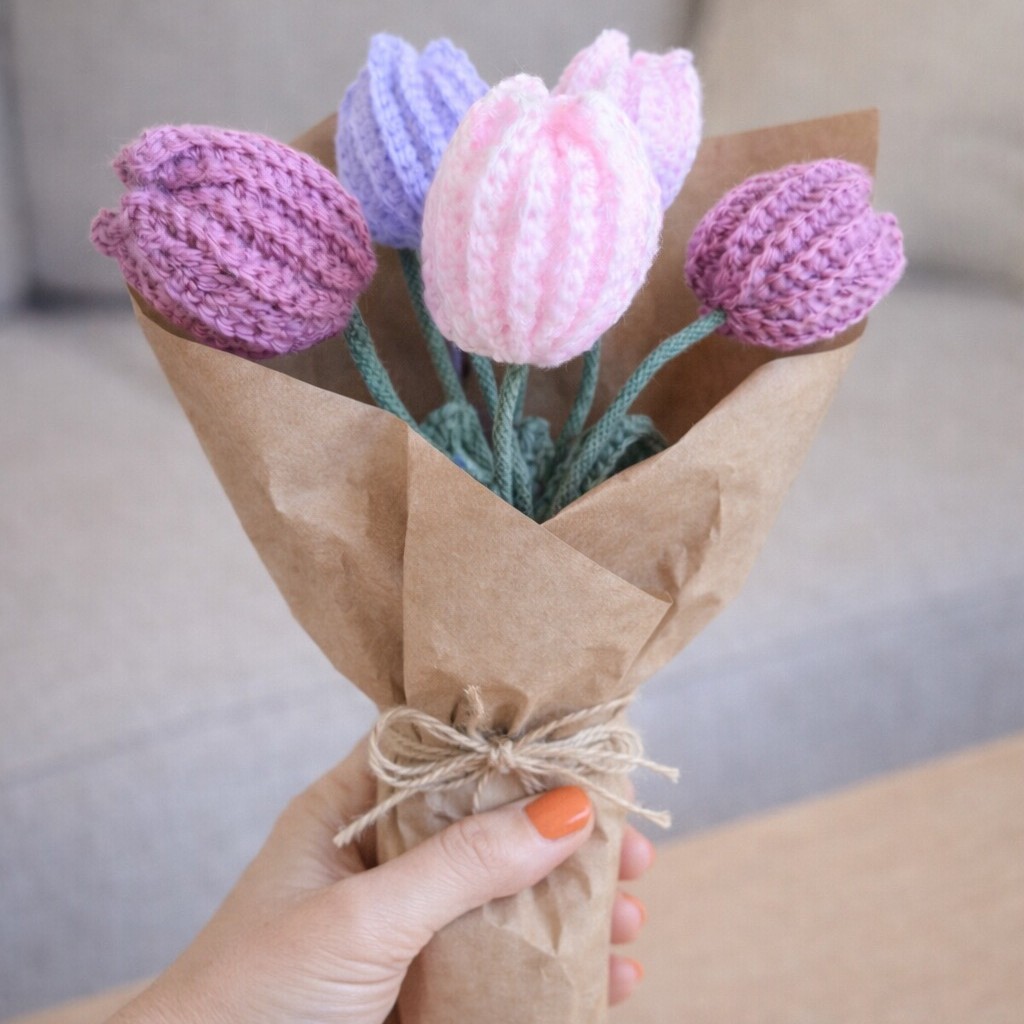 spring tulips crochet kit crochet flowers craft kit
