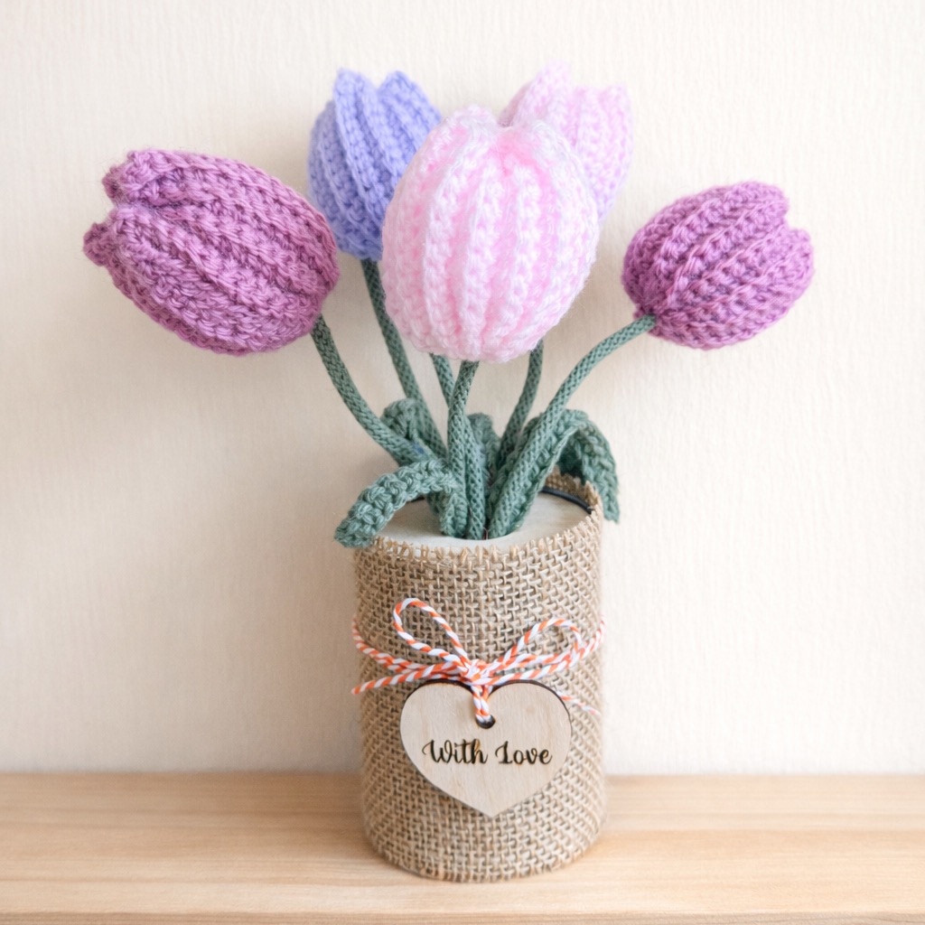 spring tulips crochet kit crochet flowers craft kit