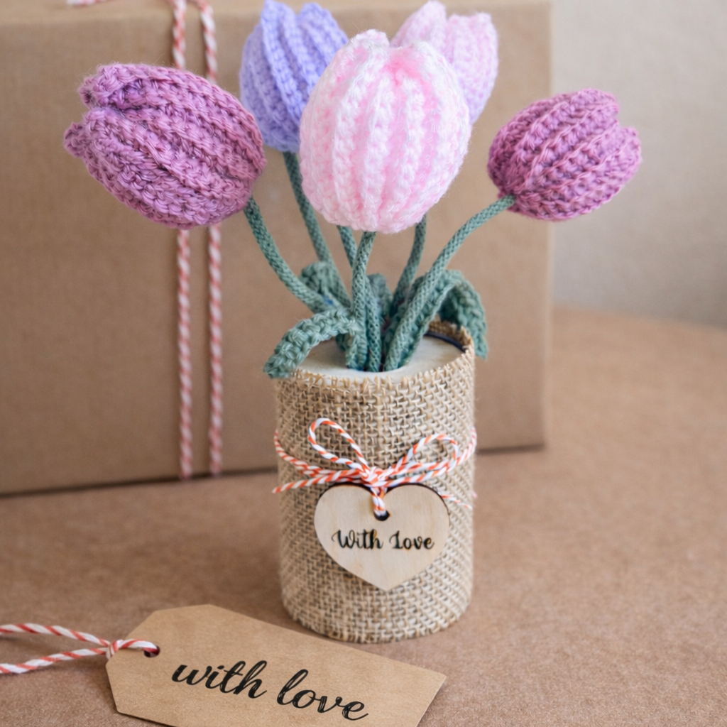 spring tulips crochet kit crochet flowers craft kit