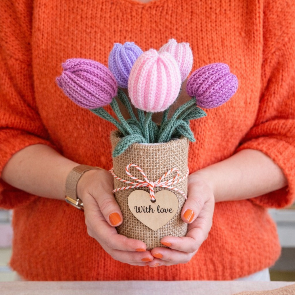 spring tulips crochet kit crochet flowers craft kit