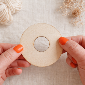 wooden flower frog for crochet tulips and tin displays