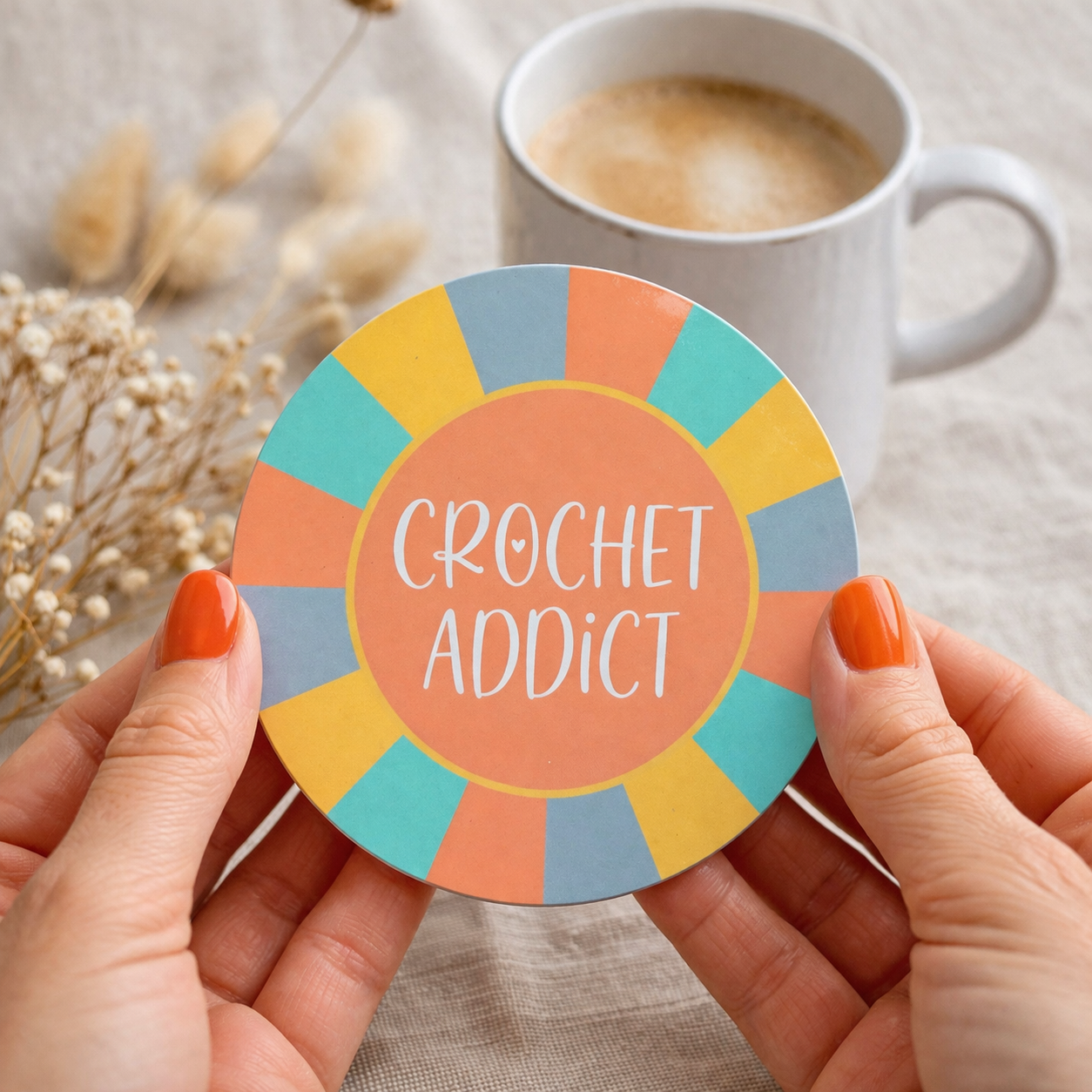 crochet coasters circular coasters for crocheters glossy