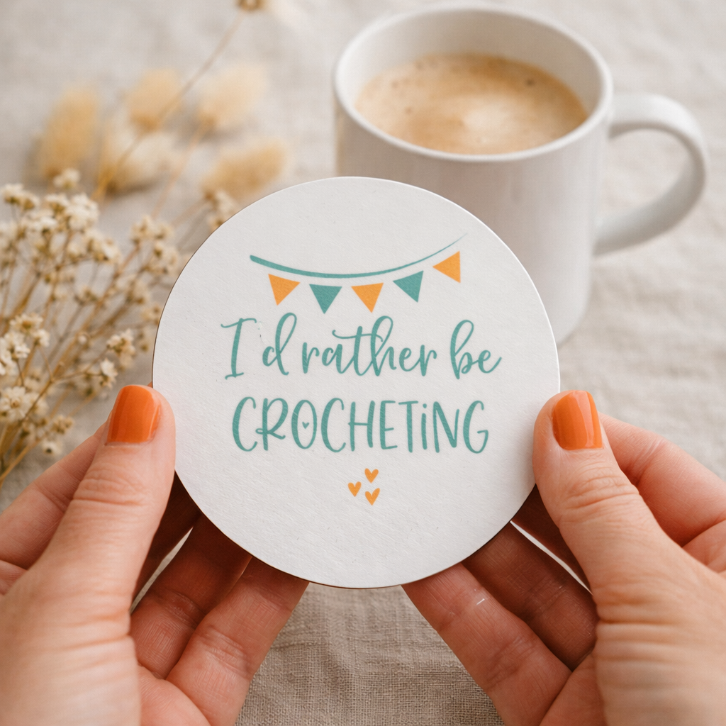 crochet coasters circular coasters for crocheters glossy