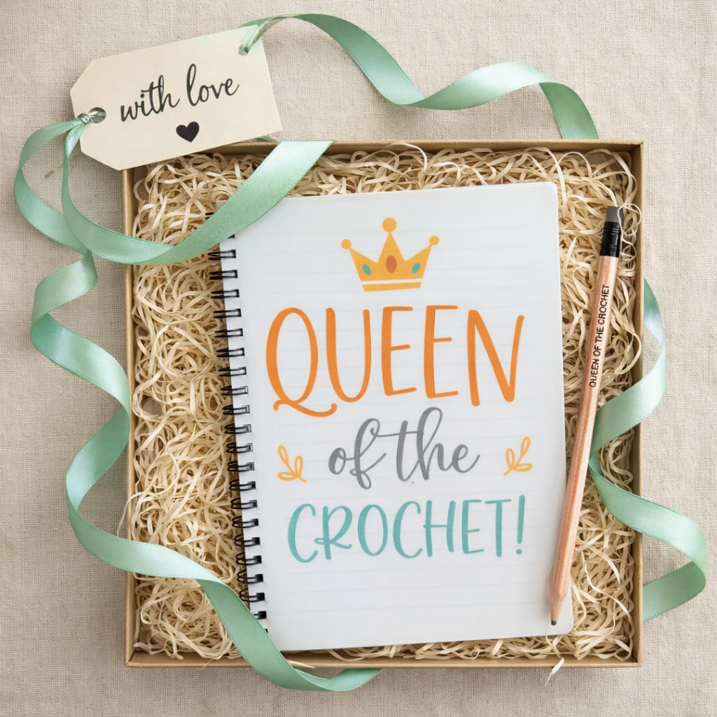 crochet notebook & pencil gift creative crochet gift set crochet addict