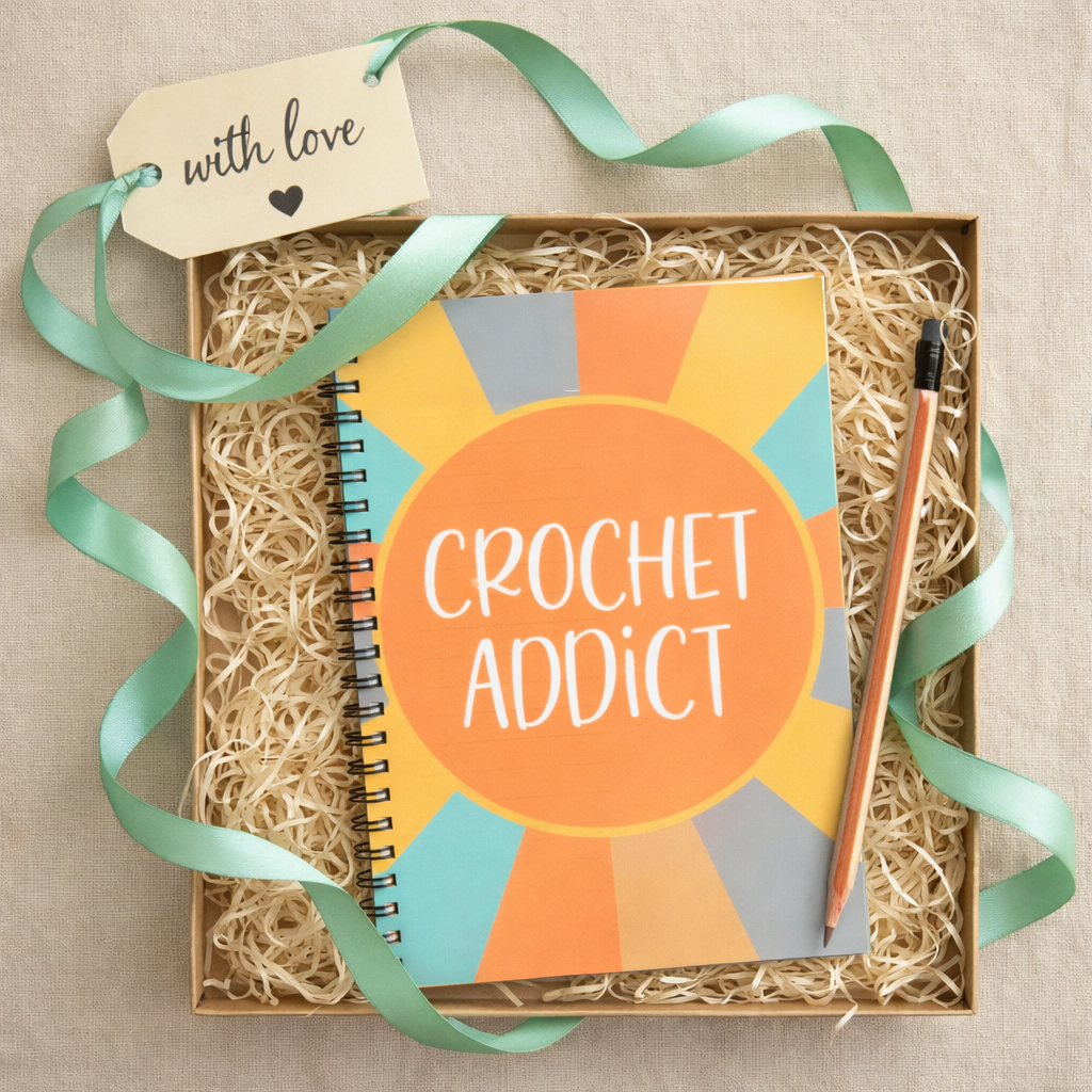 crochet notebook & pencil gift creative crochet gift set crochet addict