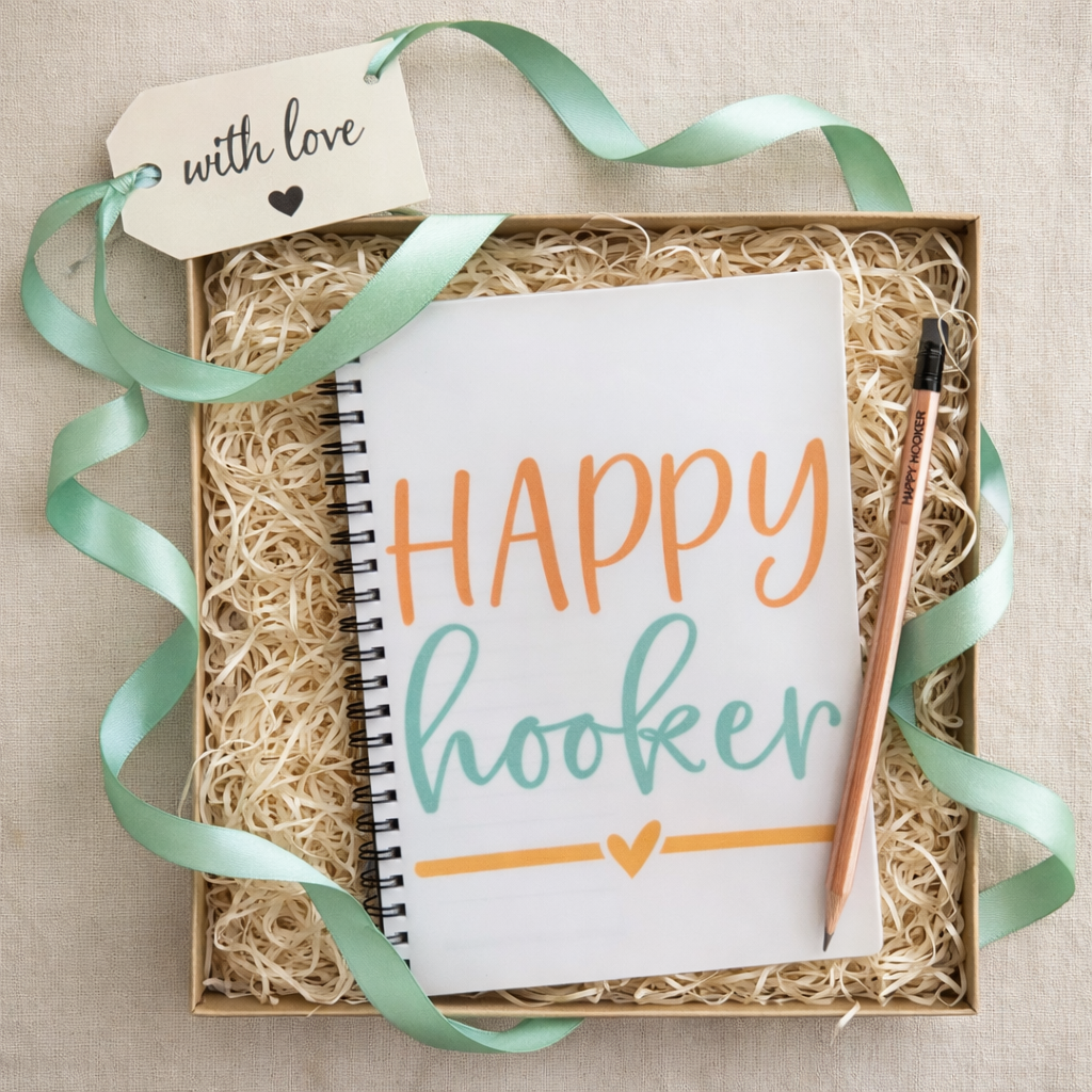 crochet notebook & pencil gift creative crochet gift set crochet addict