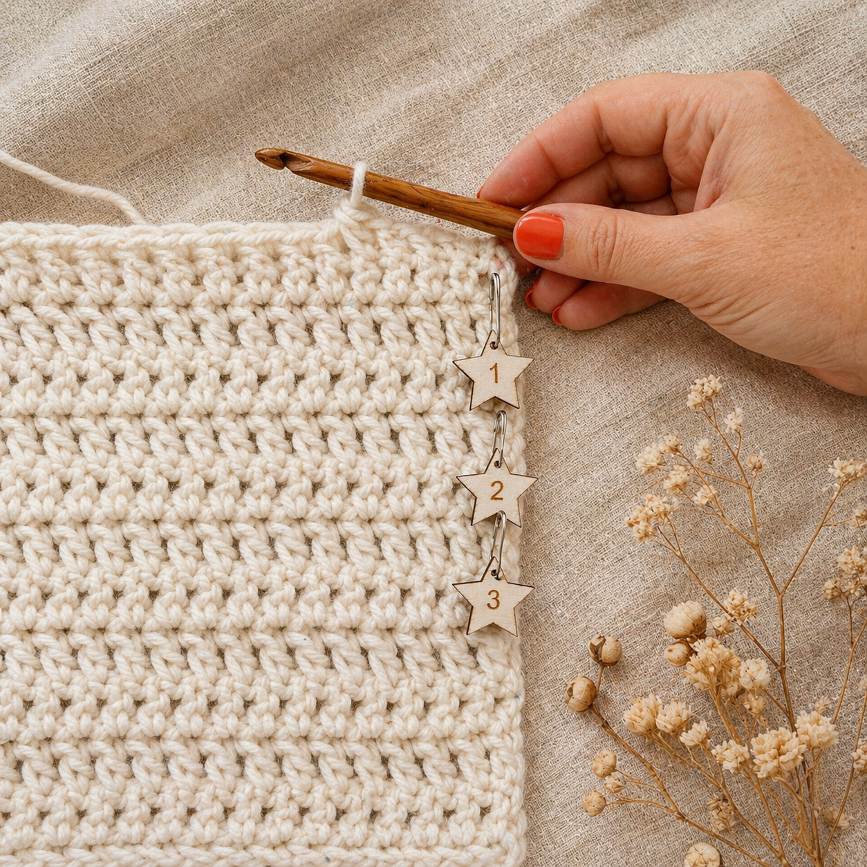 numbered stitch markers for crochet & knitting with holder circle