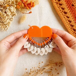 numbered stitch markers for crochet & knitting with holder