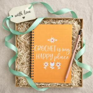 crochet notebook & pencil gift creative crochet gift set crochet addict