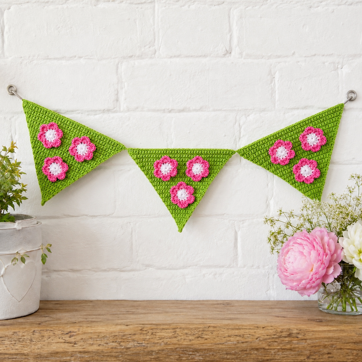 easy flower bunting crochet pattern free crochet pattern