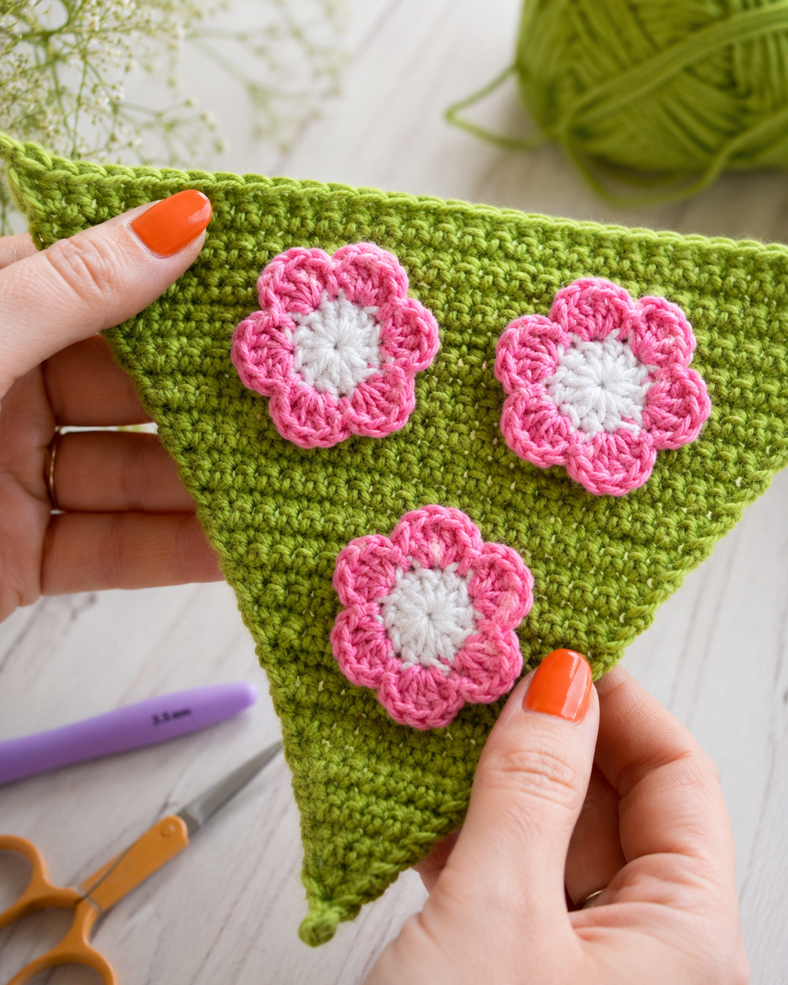 easy flower bunting crochet pattern free crochet pattern
