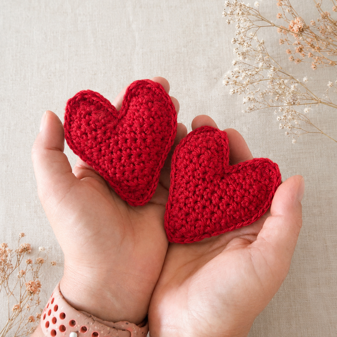 free crochet pattern: compassion memory hearts