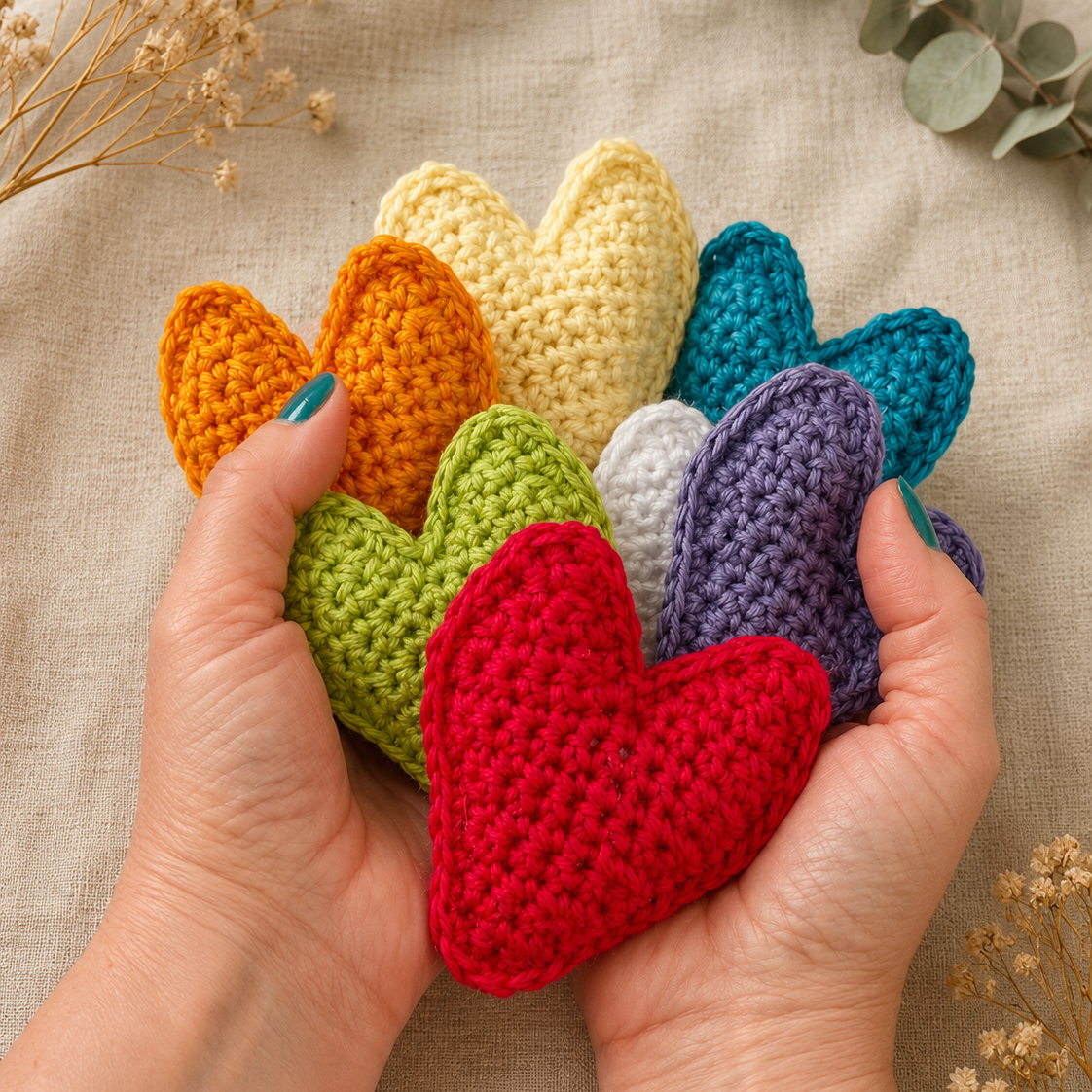 free crochet pattern: compassion memory hearts